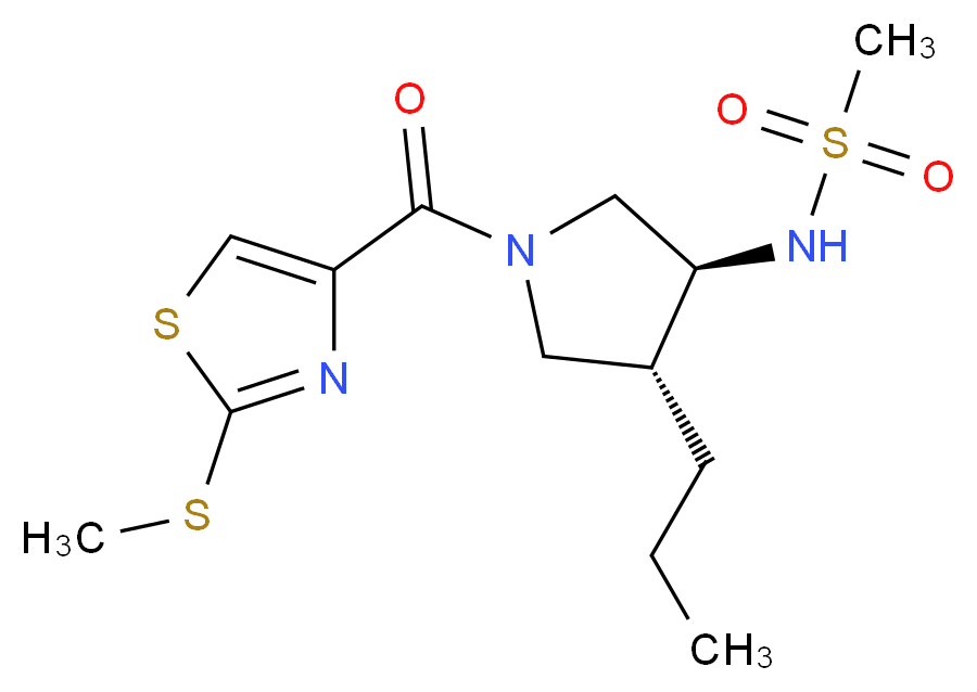 N-((3S*,4R*)-1-{[2-(methylthio)-1,3-thiazol-4-yl]carbonyl}-4-propylpyrrolidin-3-yl)methanesulfonamide_Molecular_structure_CAS_)