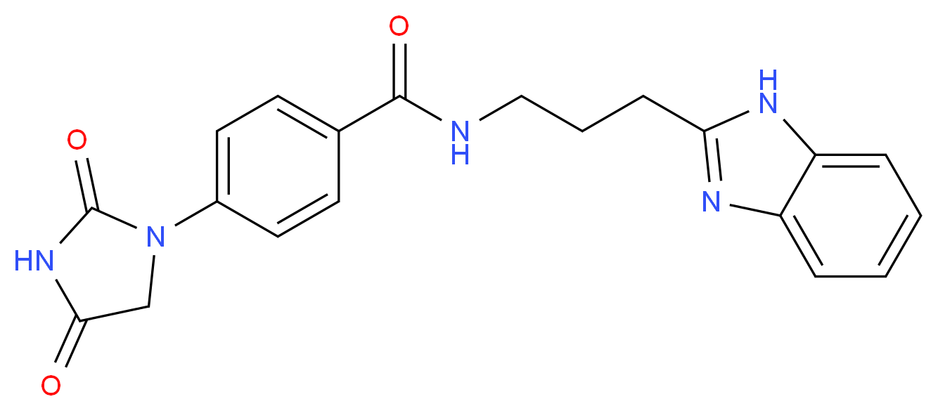 N-[3-(1H-benzimidazol-2-yl)propyl]-4-(2,4-dioxo-1-imidazolidinyl)benzamide_Molecular_structure_CAS_)