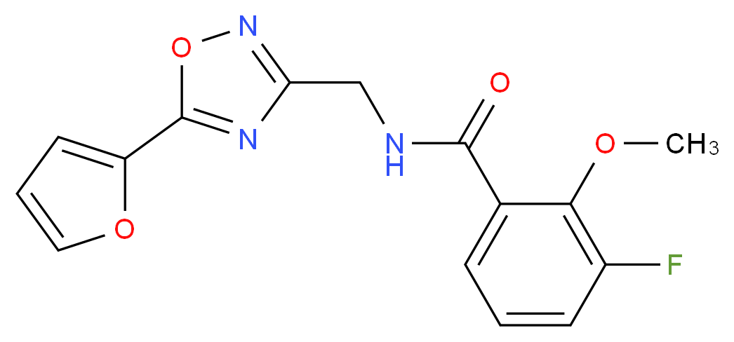 3-fluoro-N-{[5-(2-furyl)-1,2,4-oxadiazol-3-yl]methyl}-2-methoxybenzamide_Molecular_structure_CAS_)
