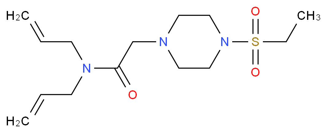 N,N-diallyl-2-[4-(ethylsulfonyl)piperazin-1-yl]acetamide_Molecular_structure_CAS_)