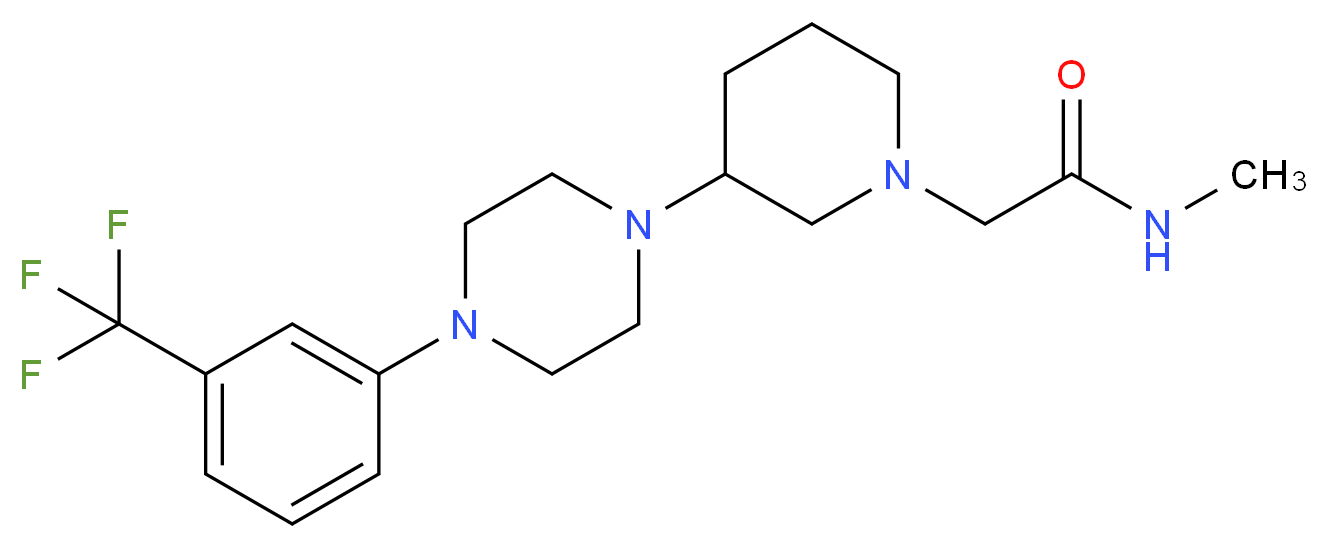 N-methyl-2-(3-{4-[3-(trifluoromethyl)phenyl]-1-piperazinyl}-1-piperidinyl)acetamide_Molecular_structure_CAS_)