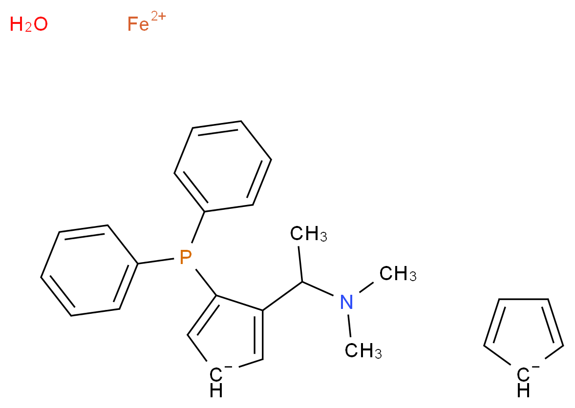 ( )-N,N-Dimethyl-1-[2-(diphenylphosphino)ferrocenyl]ethylamine monohydrate_Molecular_structure_CAS_60816-98-0)