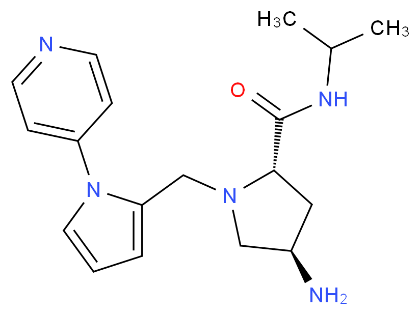 (2S,4R)-4-amino-N-isopropyl-1-[(1-pyridin-4-yl-1H-pyrrol-2-yl)methyl]pyrrolidine-2-carboxamide_Molecular_structure_CAS_)