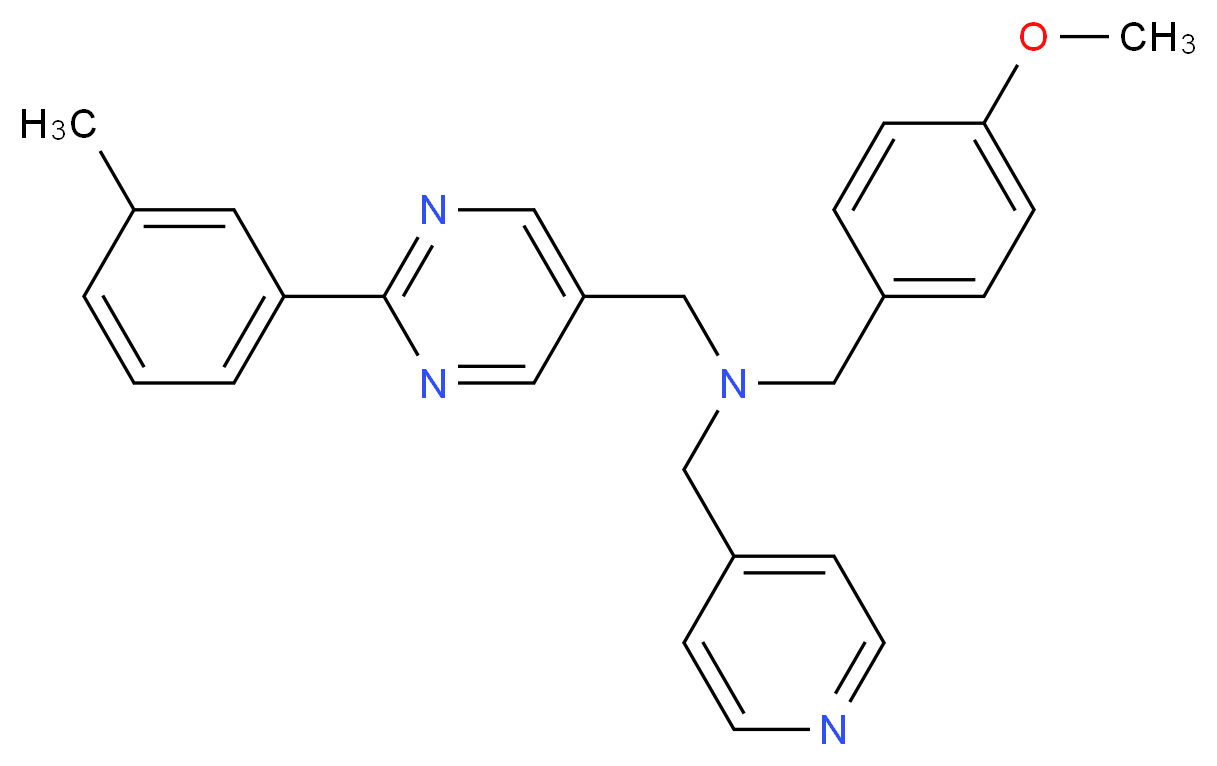 (4-methoxybenzyl){[2-(3-methylphenyl)pyrimidin-5-yl]methyl}(pyridin-4-ylmethyl)amine_Molecular_structure_CAS_)