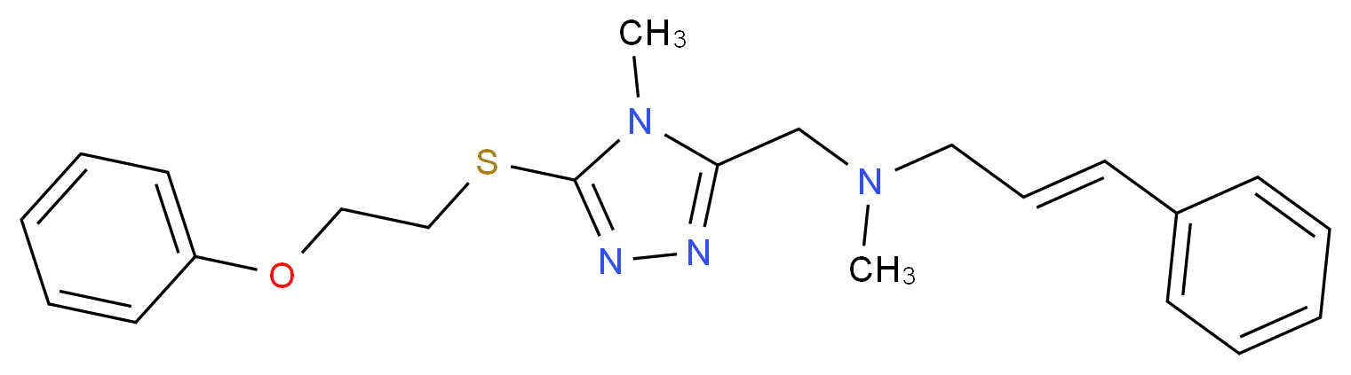 (2E)-N-methyl-N-({4-methyl-5-[(2-phenoxyethyl)thio]-4H-1,2,4-triazol-3-yl}methyl)-3-phenyl-2-propen-1-amine_Molecular_structure_CAS_)