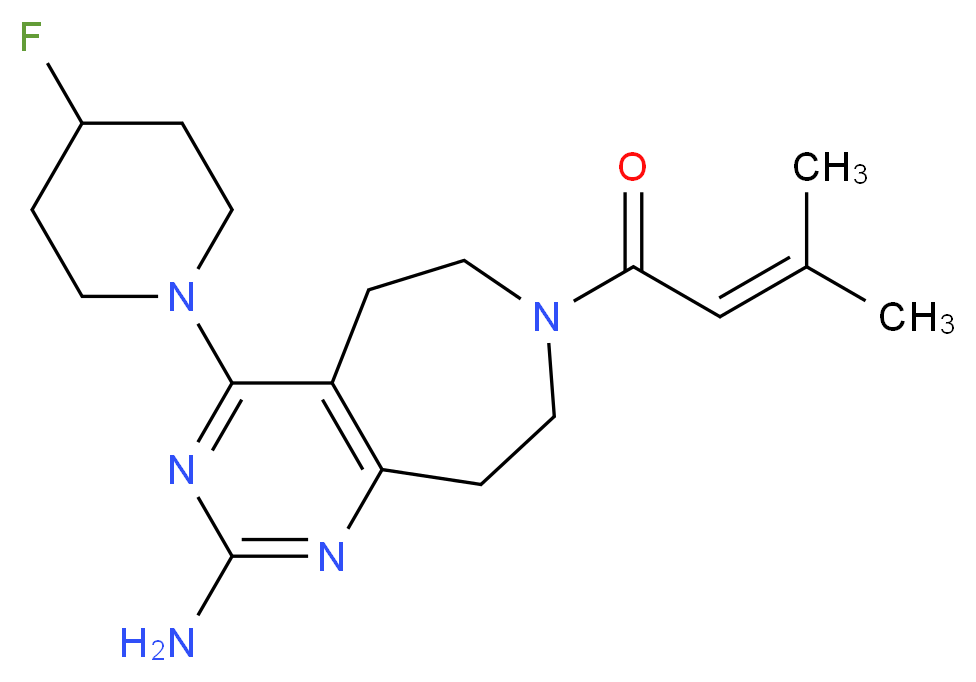 4-(4-fluoropiperidin-1-yl)-7-(3-methylbut-2-enoyl)-6,7,8,9-tetrahydro-5H-pyrimido[4,5-d]azepin-2-amine_Molecular_structure_CAS_)