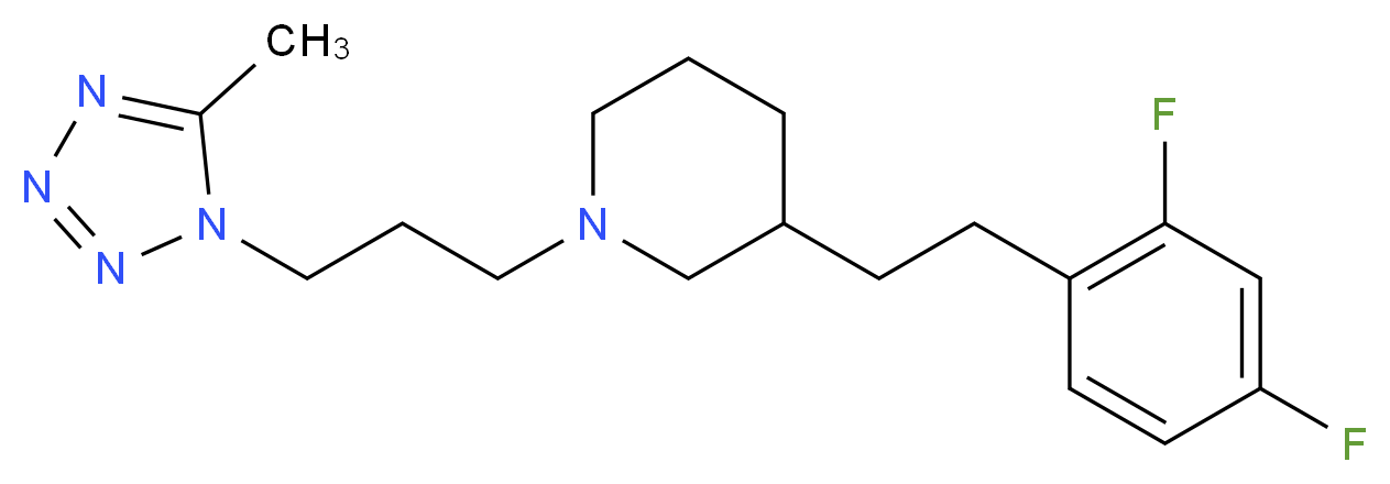 3-[2-(2,4-difluorophenyl)ethyl]-1-[3-(5-methyl-1H-tetrazol-1-yl)propyl]piperidine_Molecular_structure_CAS_)