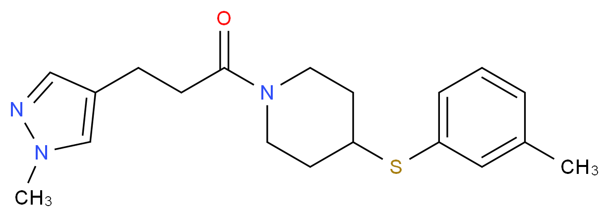 4-[(3-methylphenyl)thio]-1-[3-(1-methyl-1H-pyrazol-4-yl)propanoyl]piperidine_Molecular_structure_CAS_)