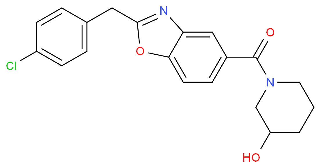 1-{[2-(4-chlorobenzyl)-1,3-benzoxazol-5-yl]carbonyl}-3-piperidinol_Molecular_structure_CAS_)