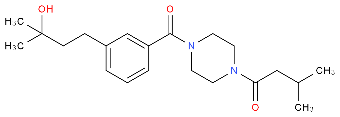 2-methyl-4-(3-{[4-(3-methylbutanoyl)-1-piperazinyl]carbonyl}phenyl)-2-butanol_Molecular_structure_CAS_)