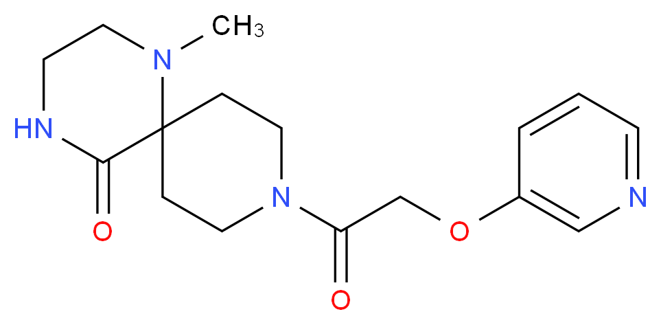 1-methyl-9-[(pyridin-3-yloxy)acetyl]-1,4,9-triazaspiro[5.5]undecan-5-one_Molecular_structure_CAS_)