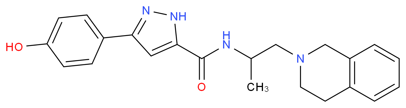 N-[2-(3,4-dihydro-2(1H)-isoquinolinyl)-1-methylethyl]-3-(4-hydroxyphenyl)-1H-pyrazole-5-carboxamide_Molecular_structure_CAS_)