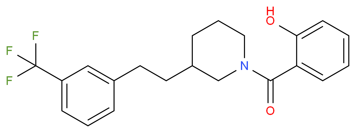 2-[(3-{2-[3-(trifluoromethyl)phenyl]ethyl}-1-piperidinyl)carbonyl]phenol_Molecular_structure_CAS_)