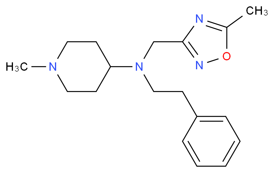 1-methyl-N-[(5-methyl-1,2,4-oxadiazol-3-yl)methyl]-N-(2-phenylethyl)-4-piperidinamine_Molecular_structure_CAS_)