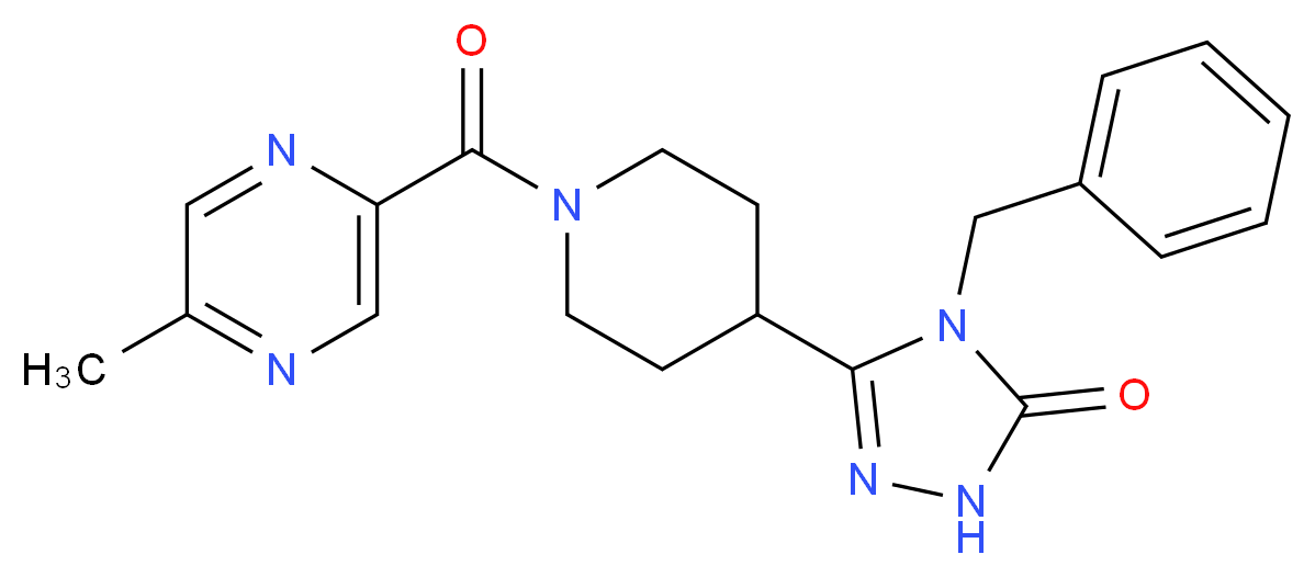 4-benzyl-5-{1-[(5-methyl-2-pyrazinyl)carbonyl]-4-piperidinyl}-2,4-dihydro-3H-1,2,4-triazol-3-one_Molecular_structure_CAS_)