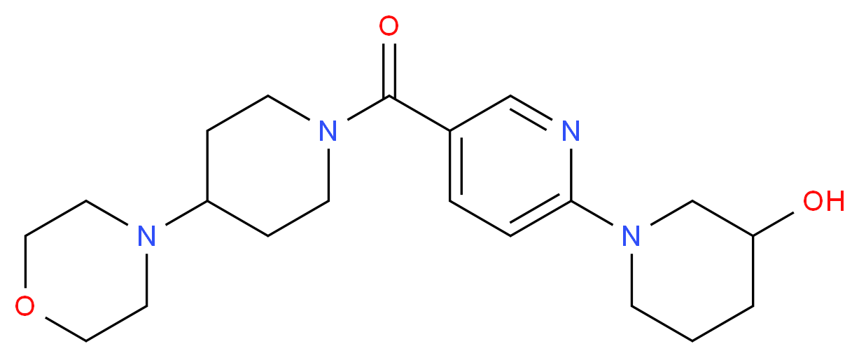 1-{5-[(4-morpholin-4-ylpiperidin-1-yl)carbonyl]pyridin-2-yl}piperidin-3-ol_Molecular_structure_CAS_)