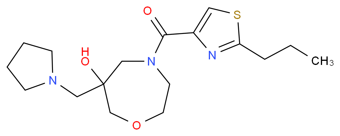 4-[(2-propyl-1,3-thiazol-4-yl)carbonyl]-6-(pyrrolidin-1-ylmethyl)-1,4-oxazepan-6-ol_Molecular_structure_CAS_)