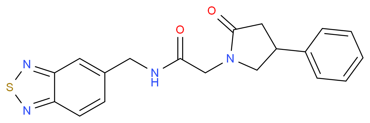 N-(2,1,3-benzothiadiazol-5-ylmethyl)-2-(2-oxo-4-phenylpyrrolidin-1-yl)acetamide_Molecular_structure_CAS_)