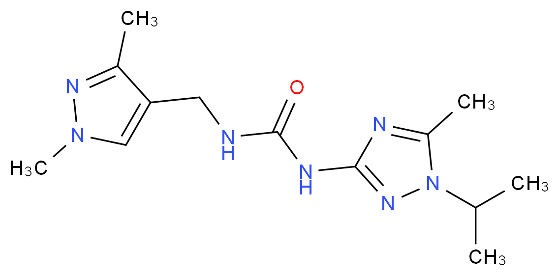 N-[(1,3-dimethyl-1H-pyrazol-4-yl)methyl]-N'-(1-isopropyl-5-methyl-1H-1,2,4-triazol-3-yl)urea_Molecular_structure_CAS_)