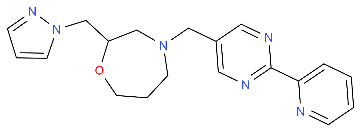 2-(1H-pyrazol-1-ylmethyl)-4-[(2-pyridin-2-ylpyrimidin-5-yl)methyl]-1,4-oxazepane_Molecular_structure_CAS_)