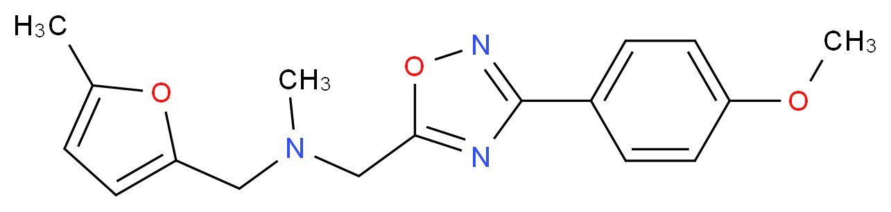 1-[3-(4-methoxyphenyl)-1,2,4-oxadiazol-5-yl]-N-methyl-N-[(5-methyl-2-furyl)methyl]methanamine_Molecular_structure_CAS_)
