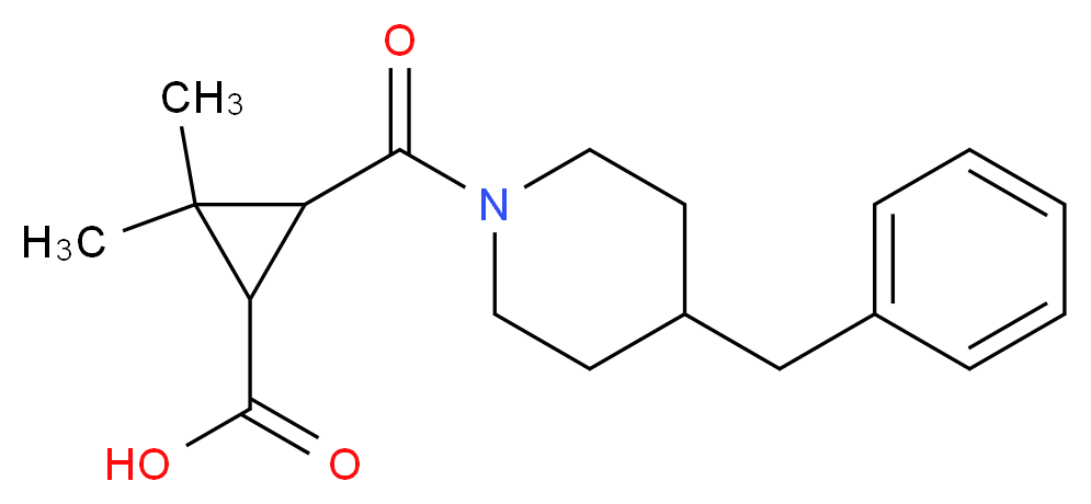 3-[(4-Benzylpiperidin-1-yl)carbonyl]-2,2-dimethylcyclopropanecarboxylic acid_Molecular_structure_CAS_)
