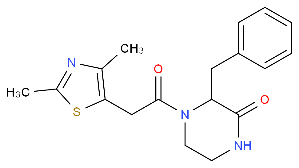 3-benzyl-4-[(2,4-dimethyl-1,3-thiazol-5-yl)acetyl]piperazin-2-one_Molecular_structure_CAS_)