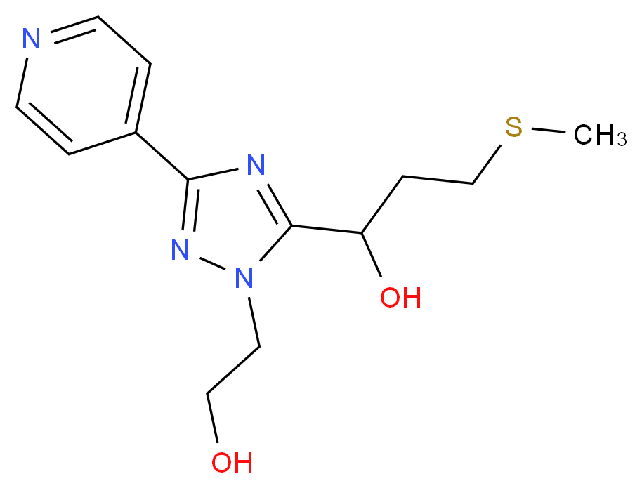 1-[1-(2-hydroxyethyl)-3-pyridin-4-yl-1H-1,2,4-triazol-5-yl]-3-(methylthio)propan-1-ol_Molecular_structure_CAS_)