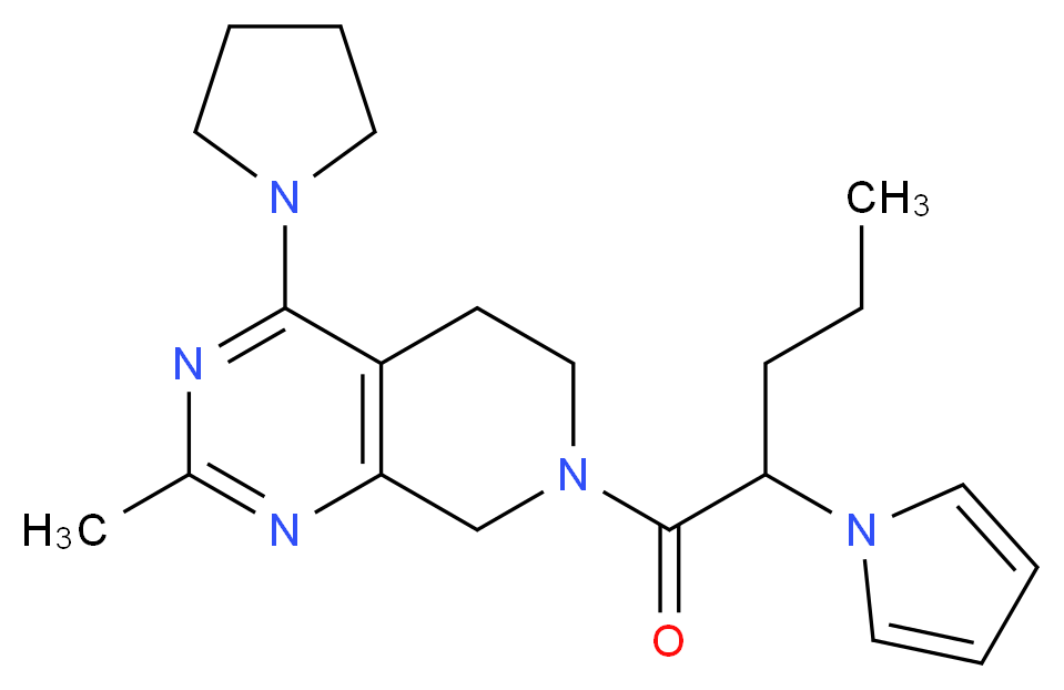 2-methyl-4-pyrrolidin-1-yl-7-[2-(1H-pyrrol-1-yl)pentanoyl]-5,6,7,8-tetrahydropyrido[3,4-d]pyrimidine_Molecular_structure_CAS_)