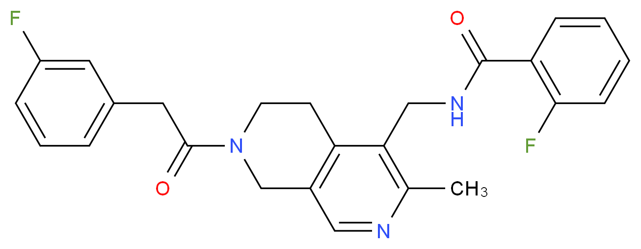 2-fluoro-N-({7-[(3-fluorophenyl)acetyl]-3-methyl-5,6,7,8-tetrahydro-2,7-naphthyridin-4-yl}methyl)benzamide_Molecular_structure_CAS_)