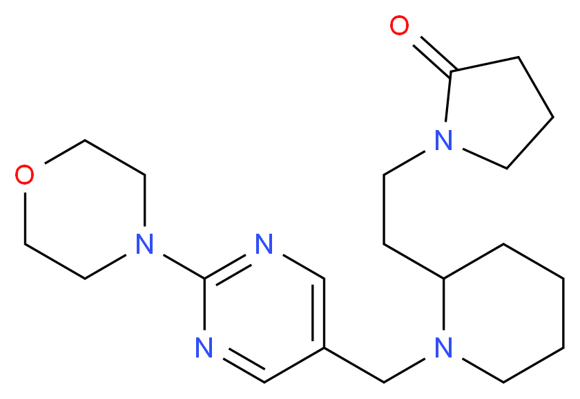 1-[2-(1-{[2-(4-morpholinyl)-5-pyrimidinyl]methyl}-2-piperidinyl)ethyl]-2-pyrrolidinone_Molecular_structure_CAS_)