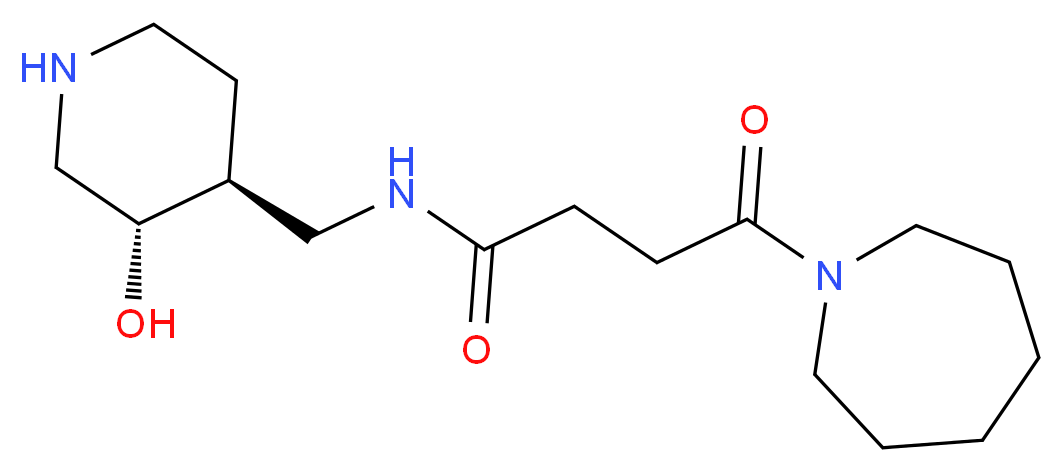 4-azepan-1-yl-N-{[(3S*,4S*)-3-hydroxypiperidin-4-yl]methyl}-4-oxobutanamide_Molecular_structure_CAS_)