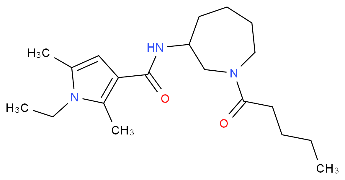 1-ethyl-2,5-dimethyl-N-(1-pentanoylazepan-3-yl)-1H-pyrrole-3-carboxamide_Molecular_structure_CAS_)