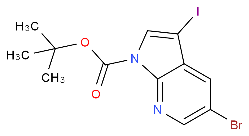 5-Bromo-3-iodo-pyrrolo[2,3-b]pyridine-1-carboxylic acid tert-butyl ester_Molecular_structure_CAS_928653-81-0)