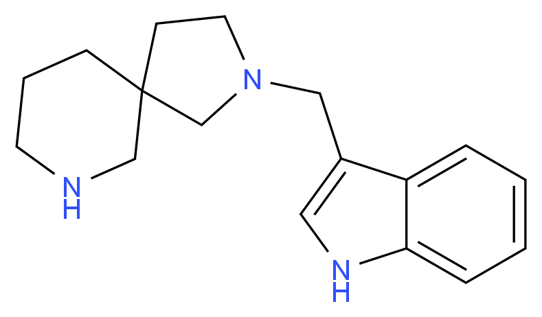 2-(1H-indol-3-ylmethyl)-2,7-diazaspiro[4.5]decane_Molecular_structure_CAS_)
