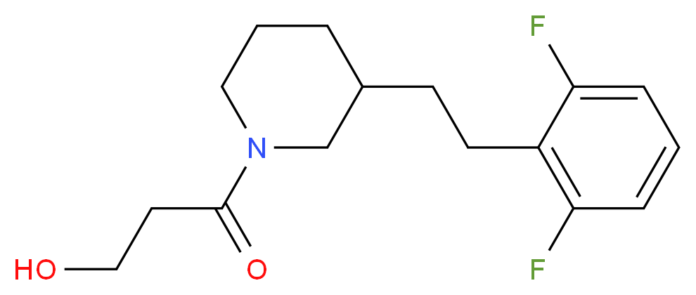 3-{3-[2-(2,6-difluorophenyl)ethyl]-1-piperidinyl}-3-oxo-1-propanol_Molecular_structure_CAS_)
