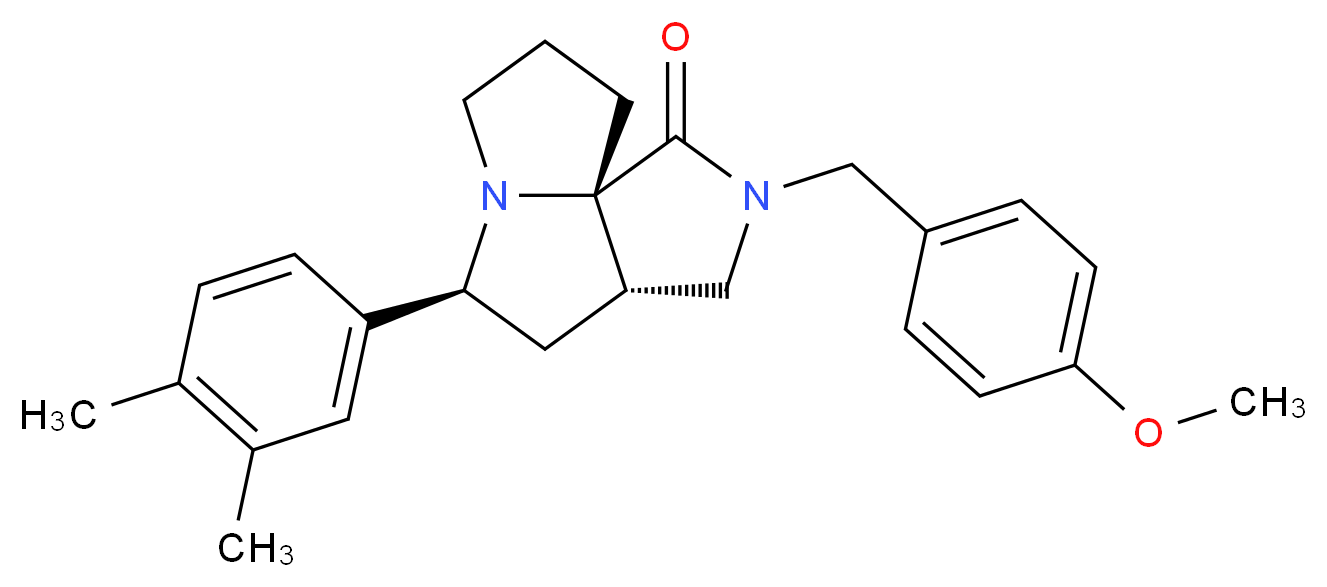 (3aS*,5S*,9aS*)-5-(3,4-dimethylphenyl)-2-(4-methoxybenzyl)hexahydro-7H-pyrrolo[3,4-g]pyrrolizin-1(2H)-one_Molecular_structure_CAS_)