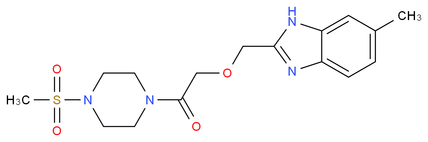 6-methyl-2-({2-[4-(methylsulfonyl)piperazin-1-yl]-2-oxoethoxy}methyl)-1H-benzimidazole_Molecular_structure_CAS_)