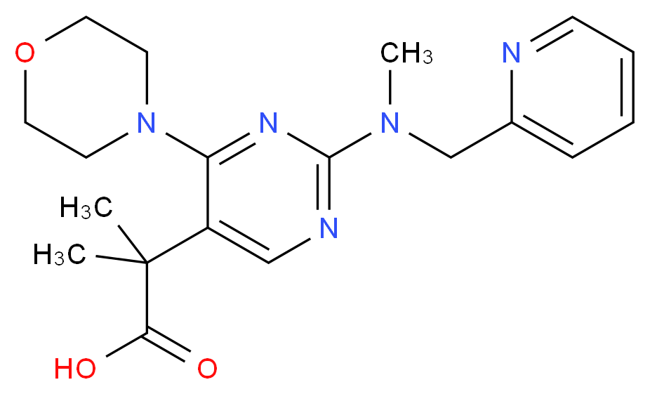2-methyl-2-{2-[methyl(pyridin-2-ylmethyl)amino]-4-morpholin-4-ylpyrimidin-5-yl}propanoic acid_Molecular_structure_CAS_)