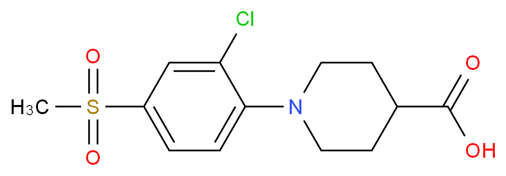1-[2-Chloro-4-(methylsulphonyl)phenyl]piperidine-4-carboxylic acid_Molecular_structure_CAS_)