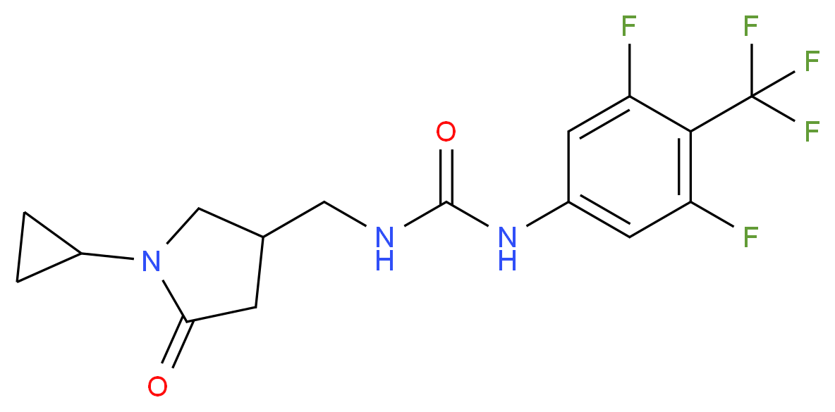 N-[(1-cyclopropyl-5-oxopyrrolidin-3-yl)methyl]-N'-[3,5-difluoro-4-(trifluoromethyl)phenyl]urea_Molecular_structure_CAS_)