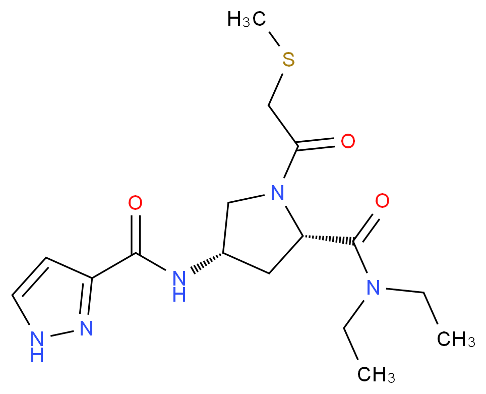 (4S)-N,N-diethyl-1-[(methylthio)acetyl]-4-[(1H-pyrazol-3-ylcarbonyl)amino]-L-prolinamide_Molecular_structure_CAS_)