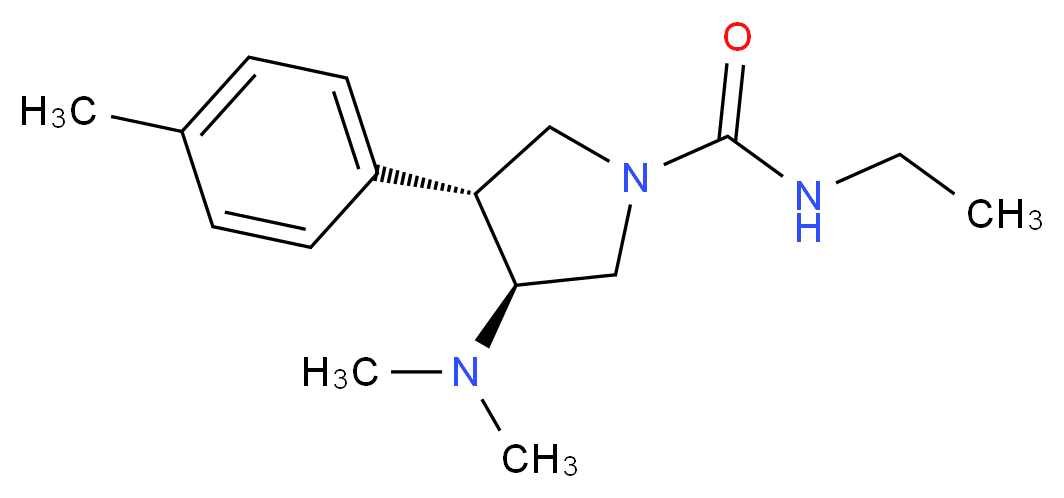 (3S*,4R*)-3-(dimethylamino)-N-ethyl-4-(4-methylphenyl)-1-pyrrolidinecarboxamide_Molecular_structure_CAS_)