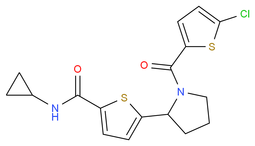 5-{1-[(5-chloro-2-thienyl)carbonyl]-2-pyrrolidinyl}-N-cyclopropyl-2-thiophenecarboxamide_Molecular_structure_CAS_)