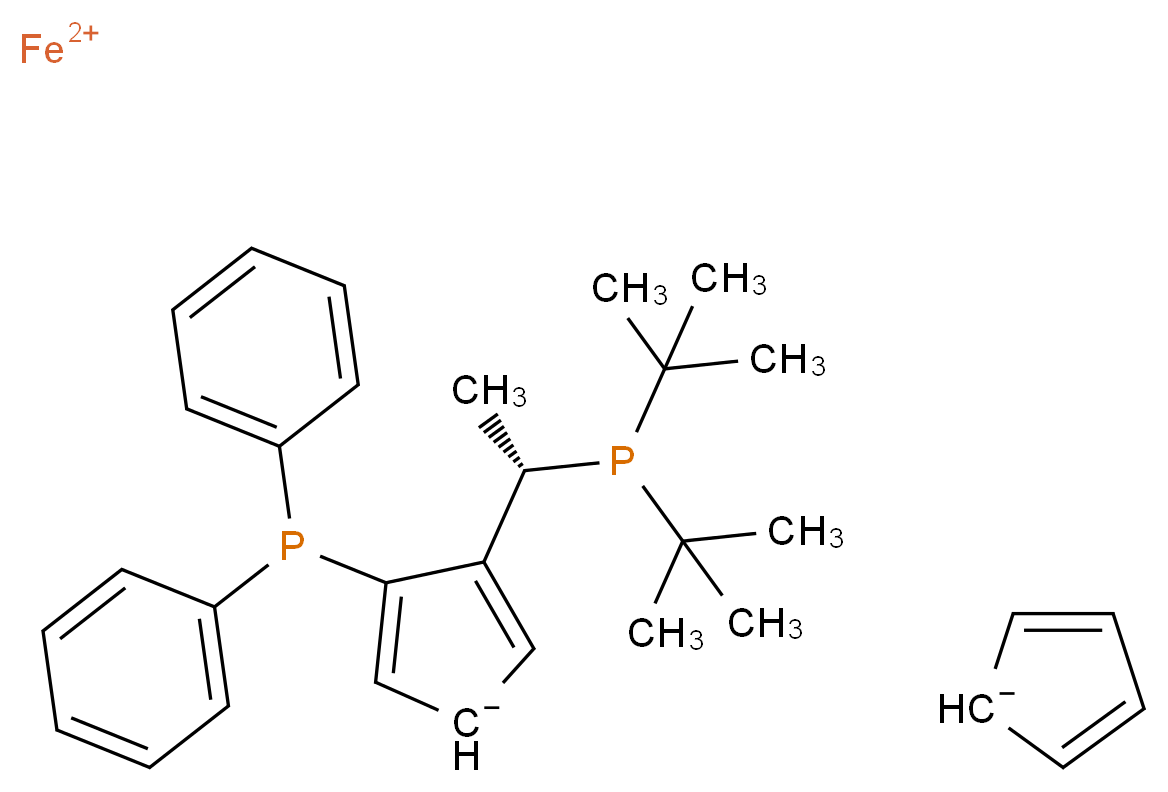 (S)-1-[(RP)-2-(Diphenylphosphino)ferrocenyl]ethyldi-tert-butylphosphine_Molecular_structure_CAS_277306-29-3)