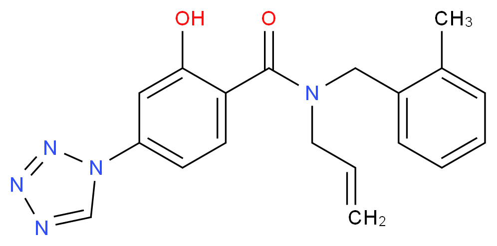 N-allyl-2-hydroxy-N-(2-methylbenzyl)-4-(1H-tetrazol-1-yl)benzamide_Molecular_structure_CAS_)