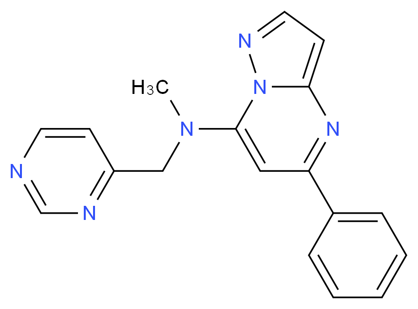 N-methyl-5-phenyl-N-(pyrimidin-4-ylmethyl)pyrazolo[1,5-a]pyrimidin-7-amine_Molecular_structure_CAS_)