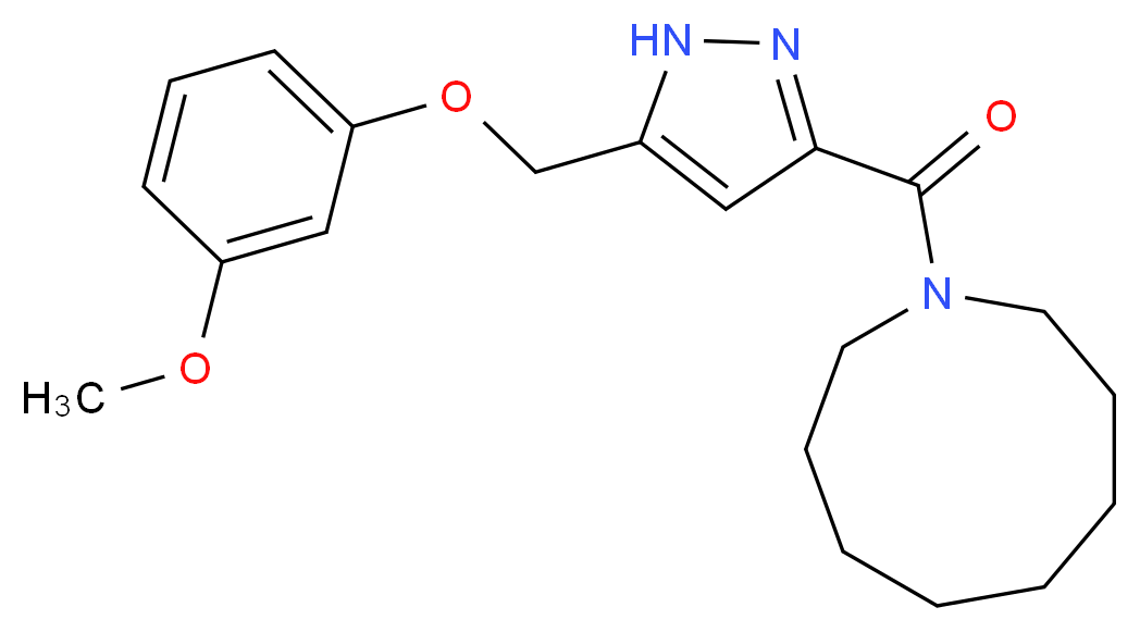 1-({5-[(3-methoxyphenoxy)methyl]-1H-pyrazol-3-yl}carbonyl)azonane_Molecular_structure_CAS_)