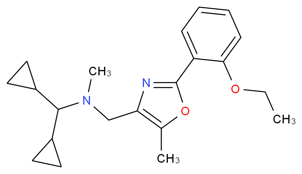 (dicyclopropylmethyl){[2-(2-ethoxyphenyl)-5-methyl-1,3-oxazol-4-yl]methyl}methylamine_Molecular_structure_CAS_)