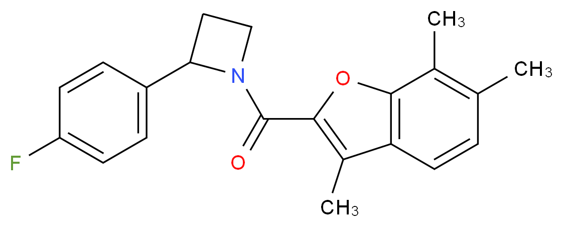 2-(4-fluorophenyl)-1-[(3,6,7-trimethyl-1-benzofuran-2-yl)carbonyl]azetidine_Molecular_structure_CAS_)